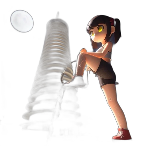 dress, robot, weapon, staff transparent PNG cut-out