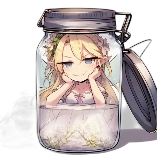 dress, crown, bottle, flower transparent PNG cut-out