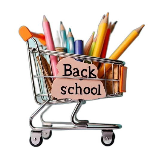 3d render, shopping, cart, words transparent PNG cut-out