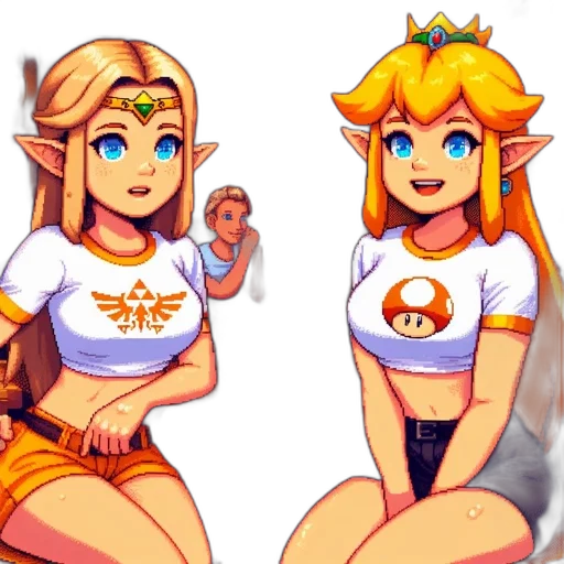 crown, dress, pixel art, concept art transparent PNG cut-out