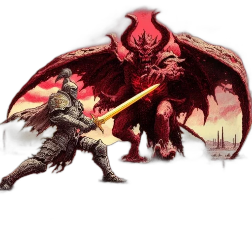 dragon, sword, concept art, fantasy art transparent PNG cut-out