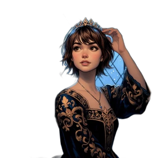 dress, crown, jewelry, face transparent PNG cut-out