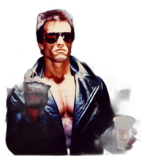 jacket, robot, weapon, face transparent PNG cut-out