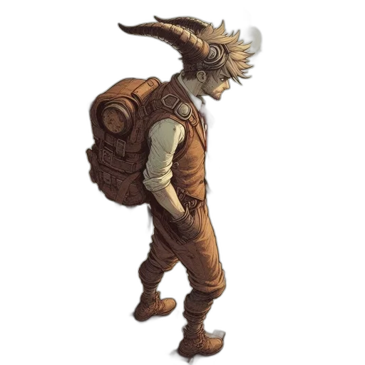 dragon, jacket, staff, hat transparent PNG cut-out