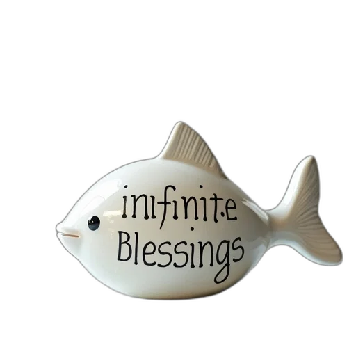 3d render, ceramic, figurine, fish transparent PNG cut-out