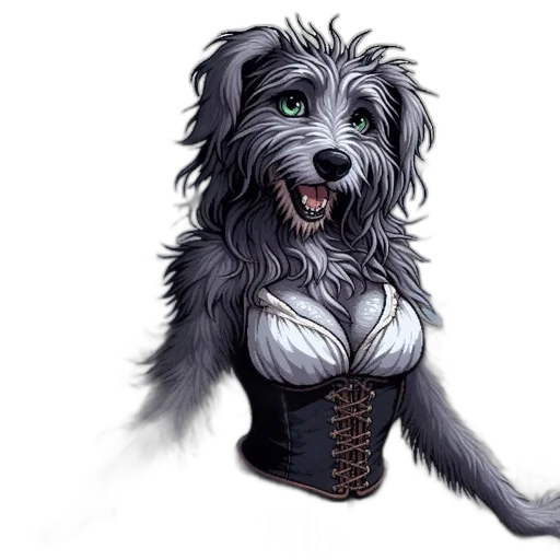 animal, staff, fantasy art, photorealistic transparent PNG cut-out