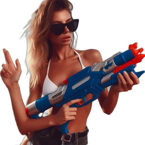 weapon, pixel art, cyberpunk, 3d render transparent PNG cut-out