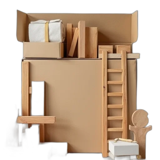 furniture, 3d render, earth tones, packaging transparent PNG cut-out