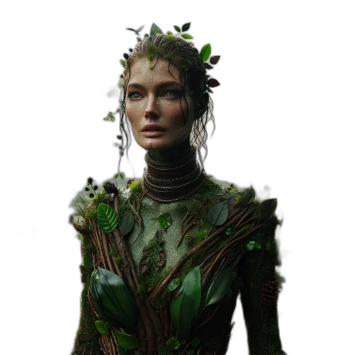 dress, robot, crown, concept art transparent PNG cut-out