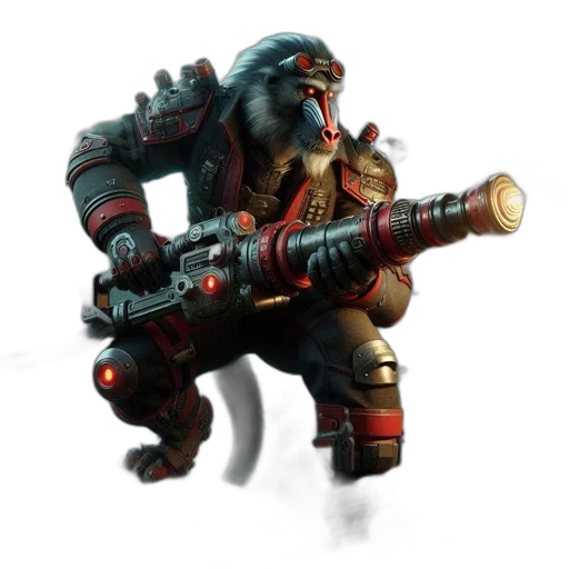 weapon, staff, robot, creature transparent PNG cut-out