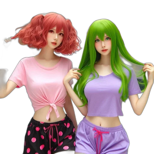 3d render, anime, concept art, vaporwave transparent PNG cut-out