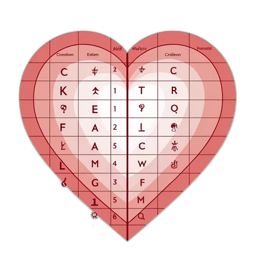 furniture, heart-shaped, chart, grid transparent PNG cut-out