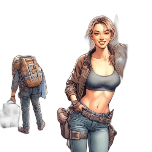jacket, concept art, pixel art, comic book art transparent PNG cut-out