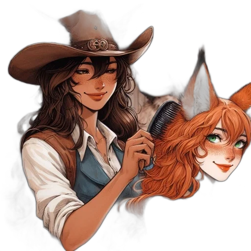 hat, staff, fantasy art, watercolor transparent PNG cut-out