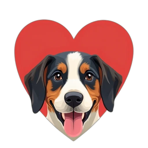 dog, head, icon, red transparent PNG cut-out