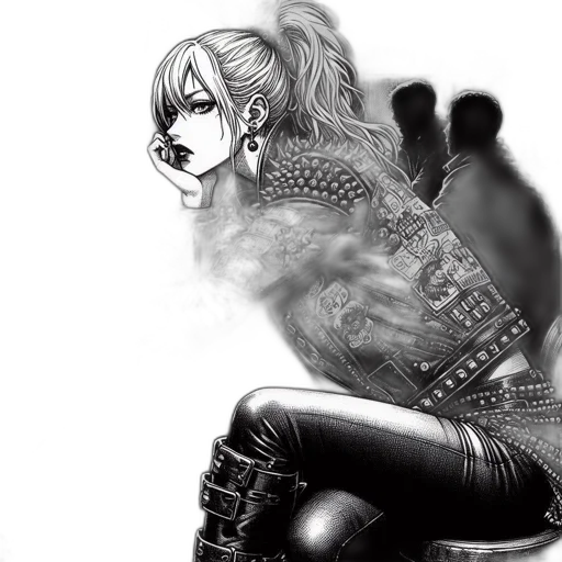 jacket, jewelry, comic book art, cyberpunk transparent PNG cut-out