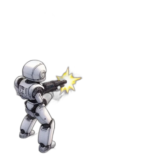 weapon, robot, staff, pixel art transparent PNG cut-out
