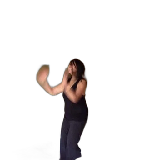 dress, hair, staff, 3d render transparent PNG cut-out