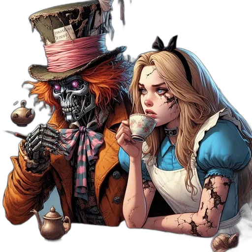 comic book art, concept art, fantasy art, eerie transparent PNG cut-out