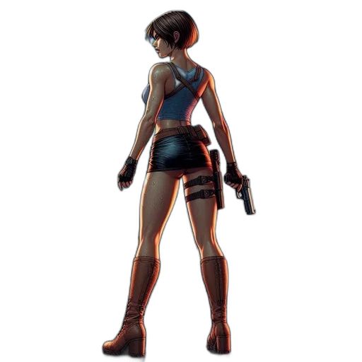 weapon, staff, jacket, robot transparent PNG cut-out