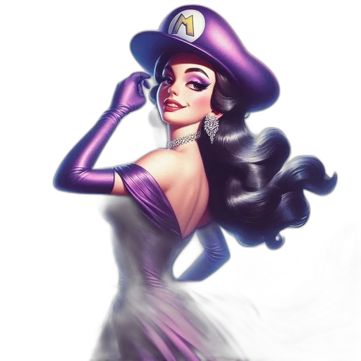dress, hat, staff, crown transparent PNG cut-out