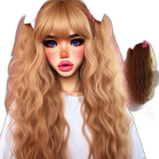 hair, anime, photorealistic, fantasy art transparent PNG cut-out