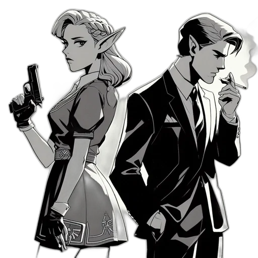 comic book art, concept art, cartoon, pixel art transparent PNG cut-out