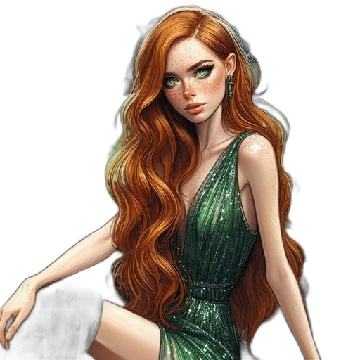 dress, fantasy art, cartoon, concept art transparent PNG cut-out