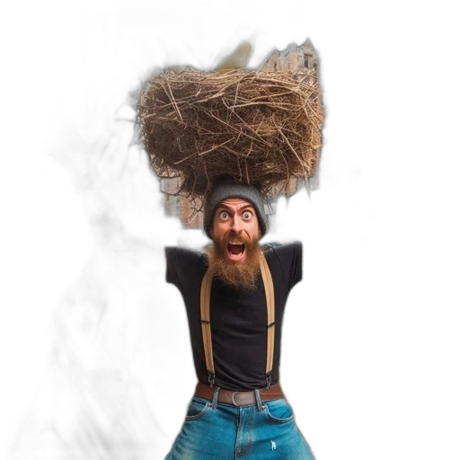hair, hat, staff, mask transparent PNG cut-out