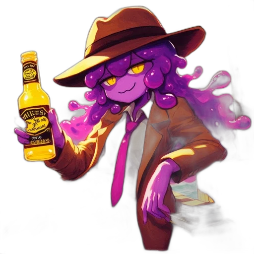 jacket, bottle, hat, staff transparent PNG cut-out