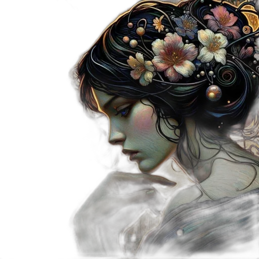crown, mask, face, flower transparent PNG cut-out