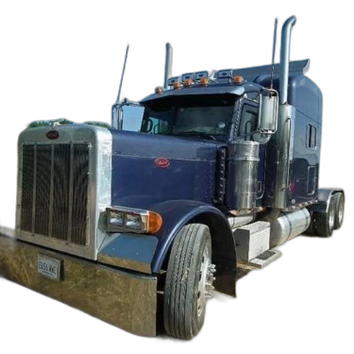 photorealistic, blue, peterbilt, semi-truck transparent PNG cut-out