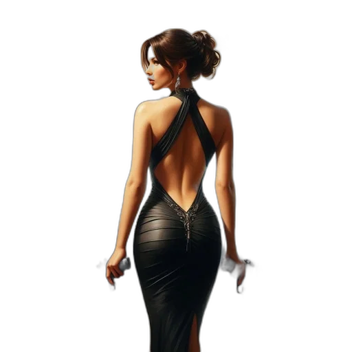 dress, staff, jewelry, weapon transparent PNG cut-out