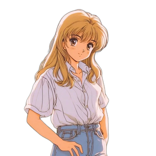 dress, jacket, staff, hair transparent PNG cut-out
