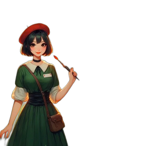 staff, dress, hat, weapon transparent PNG cut-out