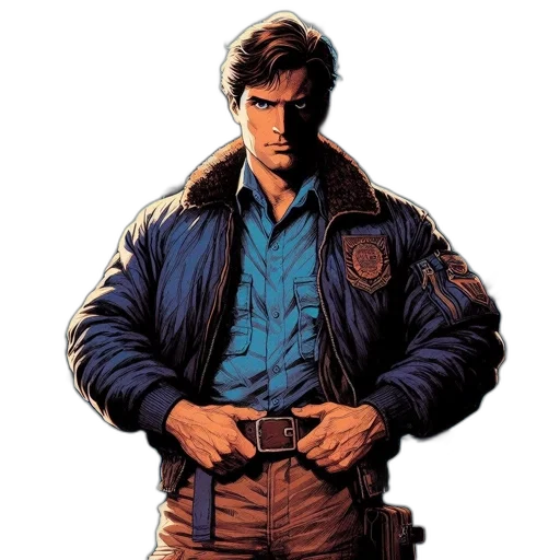 jacket, comic book art, concept art, pixel art transparent PNG cut-out