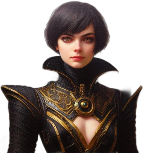face, staff, dress, fantasy art transparent PNG cut-out