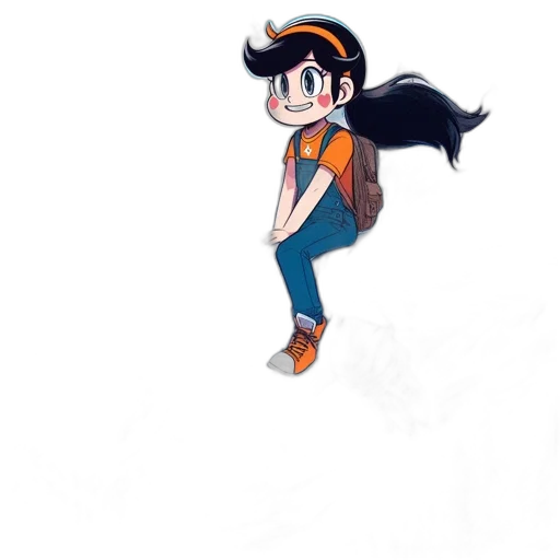jacket, creature, staff, hair transparent PNG cut-out