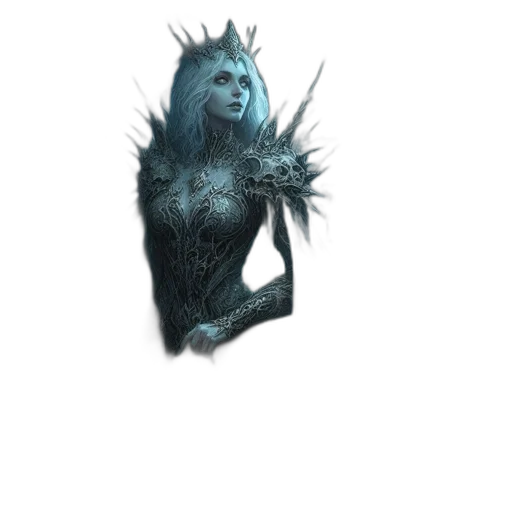 creature, crown, staff, dress transparent PNG cut-out