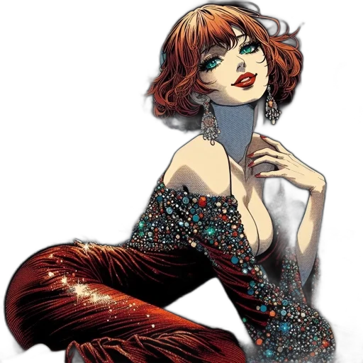 dress, comic book art, concept art, cartoon transparent PNG cut-out