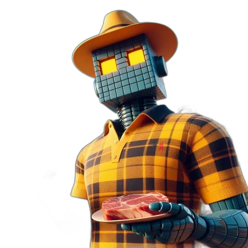 robot, hat, mask, jacket transparent PNG cut-out