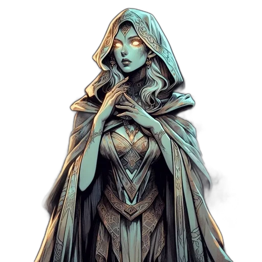 dress, concept art, comic book art, fantasy art transparent PNG cut-out