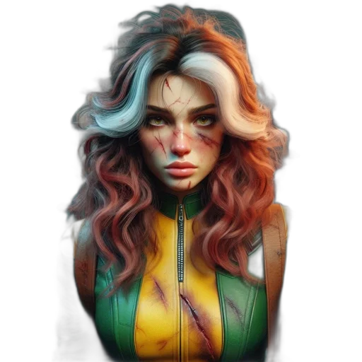 face, mask, dress, comic book art transparent PNG cut-out