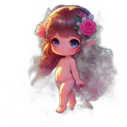 creature, dress, staff, crown transparent PNG cut-out