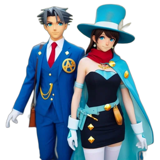 concept art, 3d render, blue, two transparent PNG cut-out