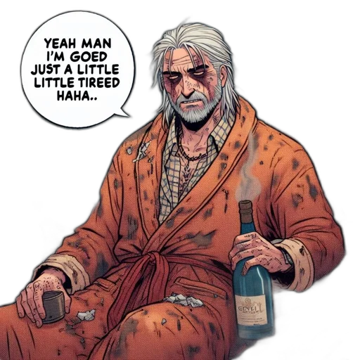 jacket, comic book art, concept art, elderly transparent PNG cut-out