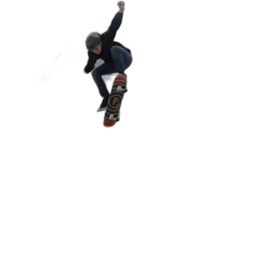 staff, 3d render, skateboarder, performs transparent PNG cut-out