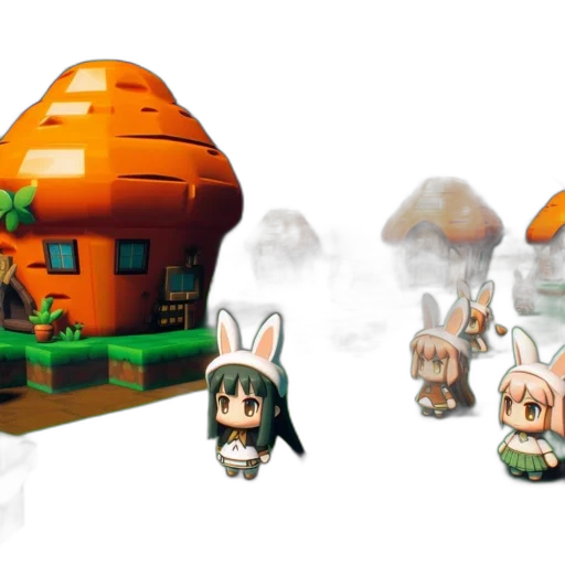 concept art, 3d render, pixel art, fantasy art transparent PNG cut-out