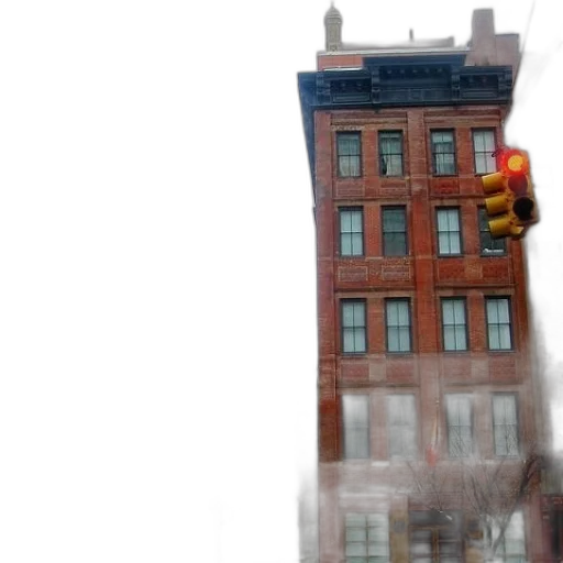 building, robot, umbrella, car transparent PNG cut-out