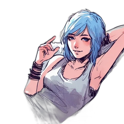 dress, face, anime, watercolor transparent PNG cut-out